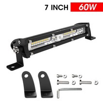 LED 바 7/13/20 인치 오프로드 스팟 플러드 라이트 단일 지프 트럭 자동차 SUV 4WD Barra 울트라, 01 7inch 60W