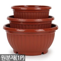 플라스틱 원분재 골분 브라운 - 분재화분 식물 플분 원형화분 분배분 재배분 분갈이 인테리어 베란다 화분, 02_세인_원분재(브라운)-중형