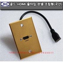 HDMI 줄타입 판넬 조립품 국산 벽부형 알루미늄 플레이트115 X 70 HDMI1구 판넬 골드