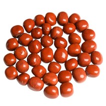Ainuosen 453.6g(1파운드) 천연 광택 텀블드 라피스 라줄리 힐링 크리스탈 스톤 2.5-3cm(1-1.2인치) 장식용 식물 바위 자갈 실내 꽃병 화분 풍수 홈, 2LBS 0.8-1 inch, Red Jasper