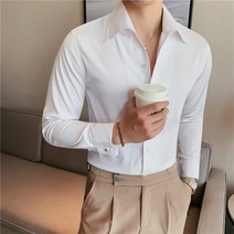 Z3JC 남성 긴팔 캐주얼 루즈핏 비즈니스 코디 셔츠