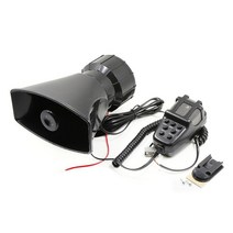 메가폰 자동차 메가폰 5 사운드 톤 알람 호른 110dB 시끄러운 스피커 시스템 비상 증폭기 후터 12V 100W, 한개옵션0