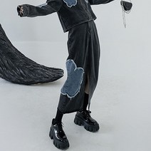 디니지아 CHICSKY 스플라이싱 플라워 데님스커트 9334