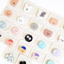 그립톡 핸드폰 커플 에폭시 스마트폰 거치대 동물 스마트톡, 10. 에폭시 검정먼지