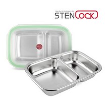 스텐락 심플 직사각찬통 2호 370ml / 스텐 나눔찬통, 필수선택:스텐락 심플 직사각찬통 2호 [2칸]