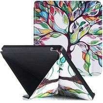 BOZHUORUI Kobo Libra 2 eReader 2021 출시 모델 N418용 슬림 케이스 - 자동 웨이크/슬립 기능이 있는 프리미엄 PU 가죽 종이 접기 스탠드 보호 커, Lucky Tree
