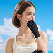 WEGO UV 자외선차단 쿨장갑 핑거오픈 스포츠장갑, 블랙