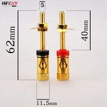가전제품 전자기기 HIFIDIY-라이브 2 개 스피커 DIY 연장 터미널 커넥터 바인딩 포스트 HIFI 앰프 순수 구리 금 도금 바나나 소켓, [01] 1 Black and 1 Red, [03] 4 sets (8 pieces)
