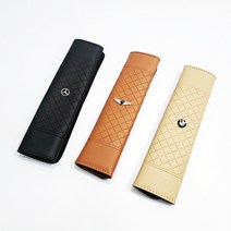 오프더프라임 1+1 차량용 가죽 안전벨트 커버 쿠션, 벤틀리, 브라운