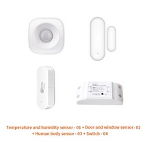 스마트온습도계 온도기록계 corui tuya wifi 온도 습도무선 스위치바디 모션창문 센서 alexa google home으로 스마트 홈 작업, 번들2