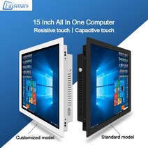 데스크탑 미니 컴퓨터 15 인치 올인원 pc 4g ram 64g ssd 용량 성저항 터치 스크린 패널 pc 내장 wifi win10, 랙 저항, 모니터만