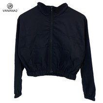 스타일자키 내츄럴 무지 크롭 숏 바람막이 점퍼