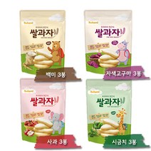 아이뽀뽀미 쌀과자 떡뻥 4종 [백미3개+사과3개+시금치3개+자색고구마3개], 옵션, [백미3개+사과3개+시금치3개+자색고구가3개]