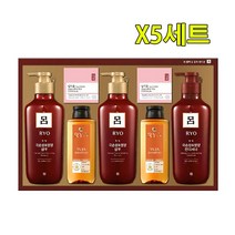 려 흑윤생기 동백 & 유자 헤어 세트 + 쇼핑백, 5세트