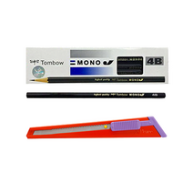 톰보 MONO 4B연필 12p + 피스코리아 201 컷터칼 세트, 랜덤발송(컷터칼), 1세트