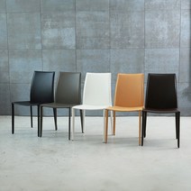 OHS-212 천연가죽 철재의자, 그레이, 1개