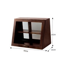 JINGHENG 우드쇼케이스 원목 베이커리 디저트케이스 카페인테리어 유리진열장, 이중문 단일 유리문3문브라운단단한나무+이중문