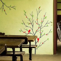 사무실꾸미기 시골나무 완-A 벽데코스티커