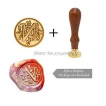 실링왁스세트 레트로 왁스 인감 스탬프 26 문자 알파벳 나무 교체 구리 머리 취미 도구 세트 장식 게시물, 14 GZZ006-N