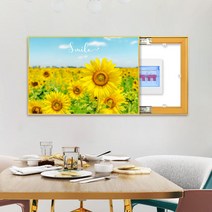 HAENGBUK 부자되는 해바라기 보석십자수 액자 포함 세트 DIY 두꺼비집 가리개, 하나, 유60x40cm