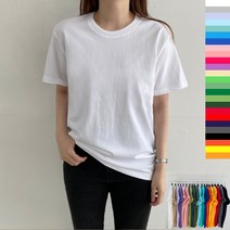 25 칼라 면 남녀공용 레이어드 데일리 무지 반팔티 티셔츠 S-XXXXL