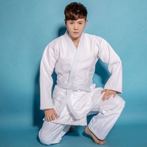 유도복 순면 두께 성인 남녀 유도 훈련 도복 대공장 은 청백색 이다