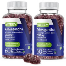 USA 직구 바이티 블루베리맛 아슈와간다 2200mg 60개수 2팩, 수량, 상세참조