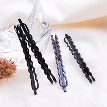 심플 블랙 물결 실핀 4set