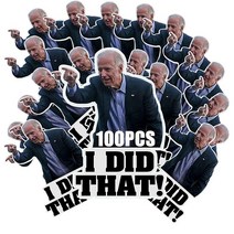100피스 I Did That Biden 스티커 Joe Biden 스티커 Funny I Did That - 왼쪽으로 가리키고 Biden 유머 데칼 자동차 범퍼 반사 방수 스티커, 100pcs