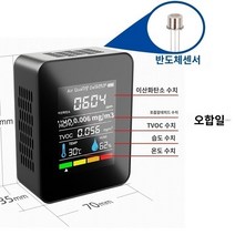 5 1 CO2 측정기 디지털 온도 습도 센서 테스터 공기 품질 모니터 이산화탄소 TVOC HCHO 감지기 화이트, A.검은색-