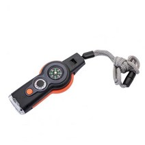 고도계널리 사용되는 휴대용 7-in-1 휘슬 나침반 온도계 램프 캠핑 용품, 02 Orange, 1개