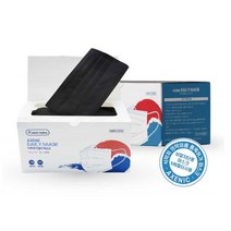 [100매] 국산 블랙 일회용 덴탈 마스크 대형 비말차단 검정 검은색 이져넥, 국산 이져넥 덴탈 마스크 블랙 100매