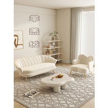 크림 스타일 벨벳 소파