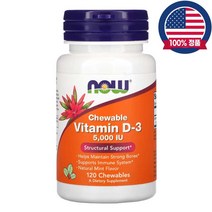 나우푸드 씹어먹는 비타민D3 25mcg 1000IU 콜레칼시페롤 민트맛 180츄어블, 25mcg 1000IU 180츄어블