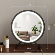 DFMEI 화장거울 LED 화장거울 탁상형 램프화장거울 여보광미장경, 고급스러운 블랙 하이엔드 램프 30cm 모델