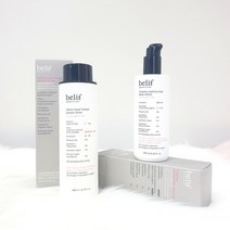 빌리프 건성 단품 2종 세트 /위치헤이즐 토너200ml+크리미 모이스처라이저 125ml 구성+숨 샤섀 3장, 4개