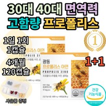 광동 생활 건강 식약처 식약청 인증 인정 천연 프로 플로 폴리 폴리스 플리스 추출물 아연 셀레늄 플라보노이드 캡슐 영양제 고함량 고용량 만성 몸 속 몸에 염증 항산화 부모님 선물, 60캡슐, 2박스