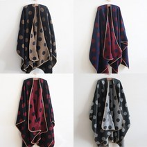 도트 망토 담요 숄 가디건 니트 케이프 7color
