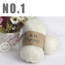 도매 1kg 실크 코튼 뜨개질 원사 크로셰 바느질 두꺼운 양모 DIY 핸드 니트 스카프 스웨터, NO1 Milk white yarn, CHINA