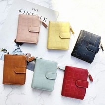 코지 여자 악어가죽 포인트 무늬 똑딱이 캐주얼 반지갑