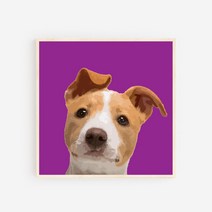 모두의팩토리 일러스트 강아지 나무액자 20종 반려견 우드 벽걸이액자 액자, AI11.핏불테리어1