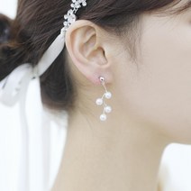 아르떼 진주 웨딩 드레스 셀프 촬영 파티 돌잔치 스튜디오 본식 드롭 귀걸이