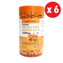 네이쳐스하트 호주 고함량 오가닉 수퍼 프로폴리스 에이스 2500mg 365캡슐 x 6개