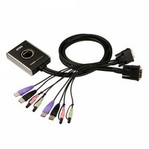 DVI KVM 스위치 2포트 망분리 선택기 USB허브 사내망