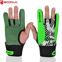 볼링장갑 볼리용품 볼링아대 Boodun 1 Pair Men Women Bowling Glove for Left Right Hand Anti-Skid Soft Sports Ball, [04] Green L