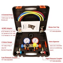 매니폴드게이지 r410a 매니폴드 게이지 세트 ac freon r134a r22 r410a 진단 매니폴드 게이지 포함 호스 키트 에어컨 냉매 재충전 138