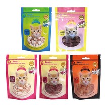 캣몽 40g 5종 콤보 5개 고양이 간식 치킨 오리 어포 대구 슬라이스 사사미, 어포 페이즐리