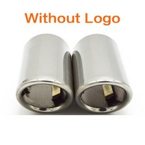 간단부착ZD 2PCS 스테인레스 스틸 자동차 배기 팁 머플러 파이프 커버 아우디 A3 A4 B8 A6 C6 A5 Q5 Q7 Q3, 03 Silver_01 For A3 A1