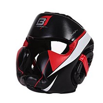 복싱용품 풀 커버 PU 복싱 헬멧 5 사이즈 성인 무에타이 훈련 스파링 헤드 기어 체육관, BRONJEE red+XL