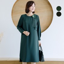 루디 쉬폰타이 브로치 원피스